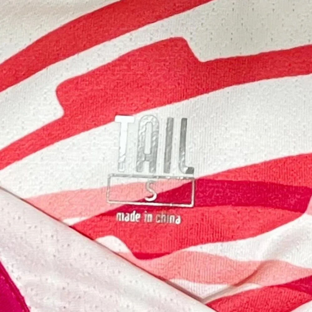 Tail Small White Abstract Striped Sleeveless Golf Tennis Polo - Picture 5 of 7